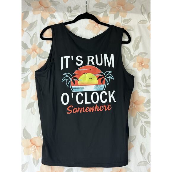Unbranded Tshirt Medium Black Its Rum Oclock Graphic Somewhere Sleeveless - Picture 4 of 7